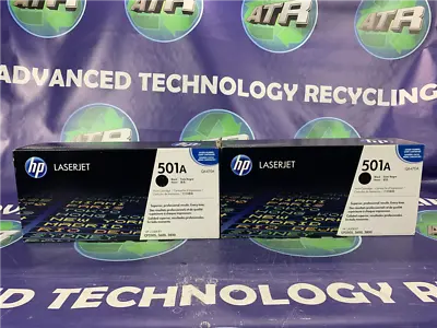 Lot Of 2 Hp Laserjet 501a Q6470 Black Toner • $54