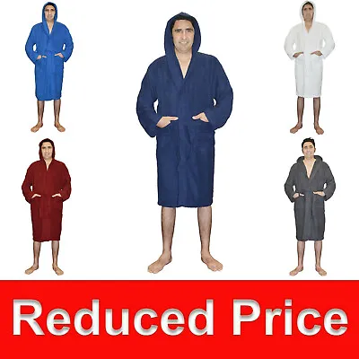 SALE! Men Hooded Bathrobe Terry Cloth Men Shawl Bathrobe Men's Hooded Bath Robe • $27.54