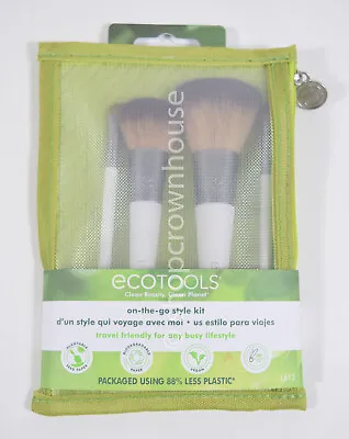 EcoTools On-The-Go Style Kit Makeup Brush Gift Set W/ Zip Travel Pouch #1613 • $8.50