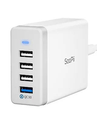 SOOPII 4 Port 40W USB Charger Station With One Port QC 3.0 For Multiple Devices • $15.99