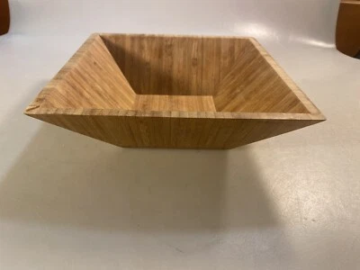$14.99 • Buy Wooden Square Bowl / Serving / Salad Bowl, 8.5”