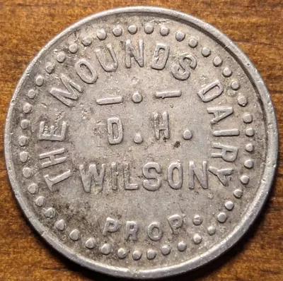 Anderson Indiana IN The Mounds Dairy D. H. Wilson Pint Milk Bottle Trade Token • $19.99