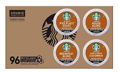 96 -PACK Starbucks Medium Roast Coffee Variety Pack Keurig K-Cup Pods BB 05/23 • $49.99