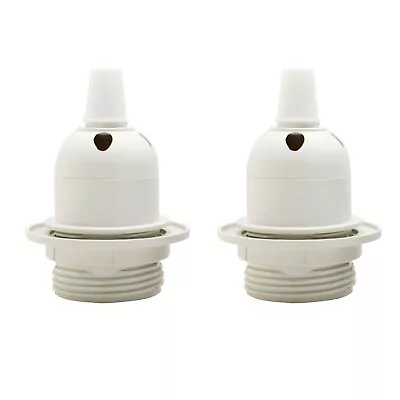 2x E27 Screw Lampshade Light Holder Collar Ring Adaptor Bulb Holder Black /White • £7.99