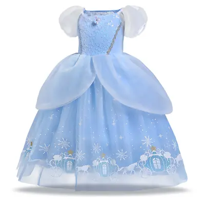 $35.19 • Buy Kids Girls Cinderella Princess Tulle Tutu Dress Birthday Party Cosplay Costume-