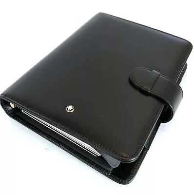 New Personal Size Montblanc Meisterstuck Black Organizer Leather 5 Cc 30550 • $407.84