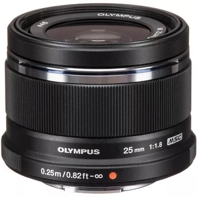 (Open Box) Olympus M.Zuiko 25mm F/1.8 AF Prime Micro 4/3 Lens - Black • $200