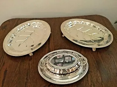 Viking/Hadden Silver-Plated Meat Trays And Covered Vegetable Oval Server • $60