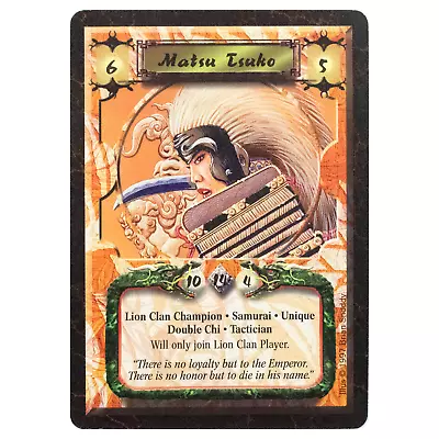 Matsu Tsuko Rare Lion Personality Obsidian Edition L5R Legend Of The Five Rings • $4.99