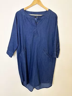 BDG Urban Outfitters Dark Denim Soft Oversized Shirt Dress M Pockets  • $38