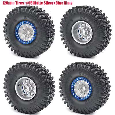 1.9  Rc Truck Rock Crawler Wheels Beadlock Rims And Mud Tires 106mm/107mm/120mm • $92.38