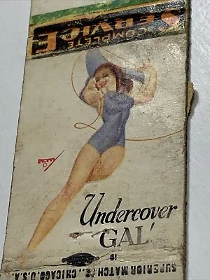 Pin Up Matchbook Cover Girl Pine Bluffs Wyoming Bills Conoco Gas￼ • $4.88