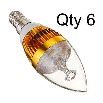 Lot Of (6) E14 LED Lamp 5W 3-LED Light Bulb Candle Chandelier Home Lighting • $22.80