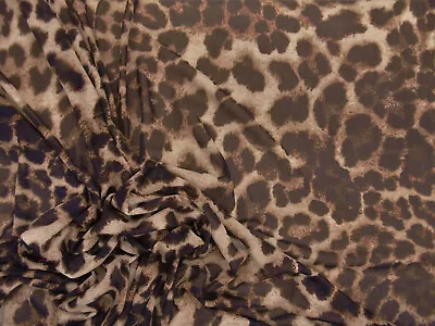 PowerNet Stretch Mesh Nylon Spandex Sheer Printed Brown Black Cheetah Z401 • $8.99