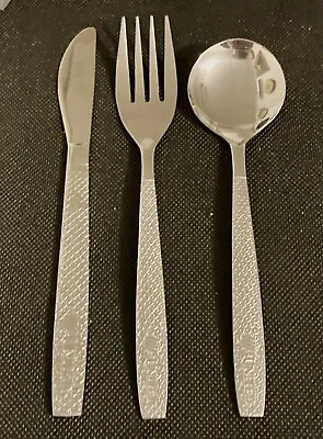 United Airlines Cutlery Set Vintage 1980s Fish Scale Pattern • $10.95