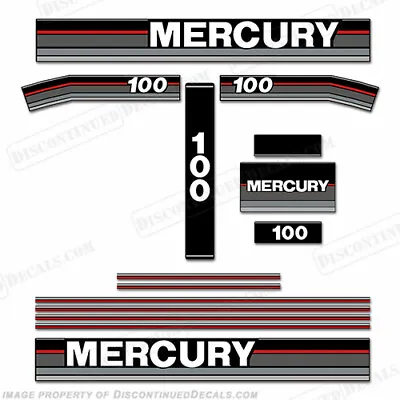 Fits 1990 Mercury 100hp Outboard Motor Decal Kit Replacement Stickers Decals 100 • $94.95