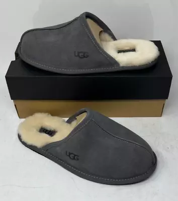 UGG SCUFF Men's Casual Comfort Suede Slip On Slippers 1101111 Dark Grey Size 9 • $50