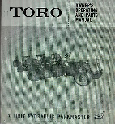TORO 7-Unit Parkmaster Reel Mower GENERAL Tractor Implement Owner & Parts Manual • $64.52