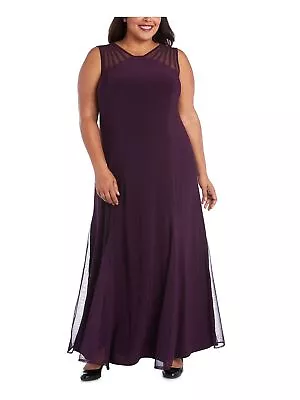 R&M RICHARDS WOMAN Womens Purple Strappy Mesh-inset Formal Dress Plus 18W • $35.99