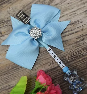 Personalised Stunning Pram Charm In Baby Blue Baby Girls Boys Crown • £6.99