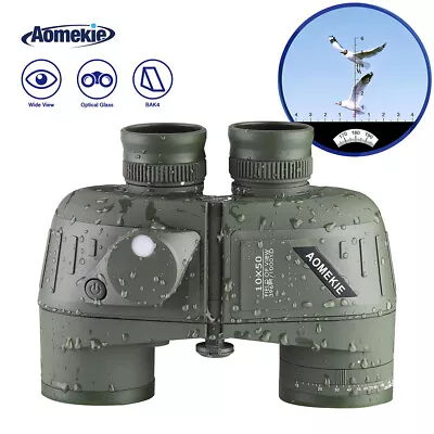 10X High Power Binoculars 50mm Optical Lens FMC With Compass For Hunting Boating • $99.92