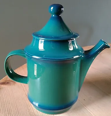 Vintage Goebel Konigsee Green Blue Teapot Coffee Pot West German Pottery 70s • £25