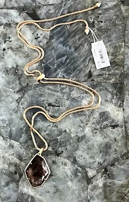 Kendra Scott Kalani Rose Gold Pendant Necklace In Sable Mica • £40