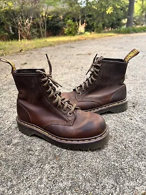 Vintage Dr. Martens Made In England Aztec Crazyhorse 1460 Boots Size Uk 6 US 8 • $99.99