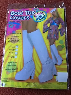 Adult Go Go Boot Covers 60s/70s Fancy Dress White One Size New In Packaging • £6.99