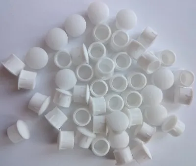 WHITE 12mm Hole Caps Covers Push Fit Furniture Kitchen Unit Shelf Decorate • £3.39