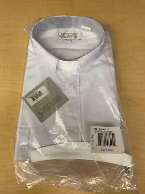 Daniel Ellissa WHITE  Cross Clergy Dress Shirt Banded Collar  185 • $10