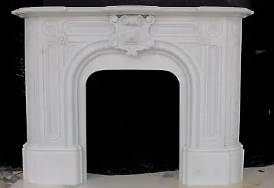 Beautiful Victorian Style Hand Carved Marble Fireplace Mantel - Rl1 • $3500