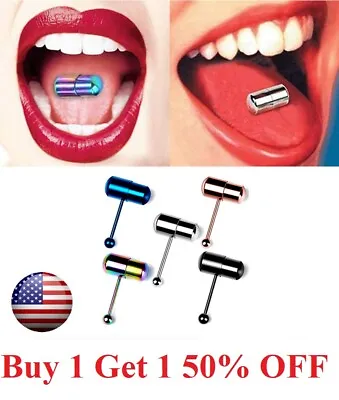 $6.95 • Buy Punk Women Men Vibrating Tongue Ring Stud Body Piercing Jewelry With 2 Batteries
