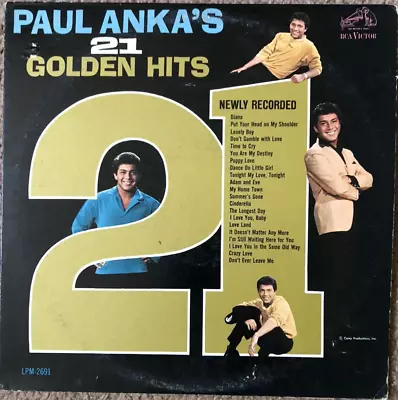 Paul Anka LP 1980 Paul Anka's 21 Golden Hits VG+ LPM-2691 • $8