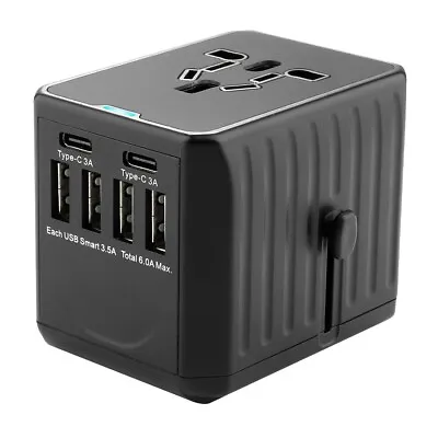 $23.49 • Buy Worldwide Travel Adapter / Wall Charger With 4 X USB + 2 X Type-C + 2 Fuses