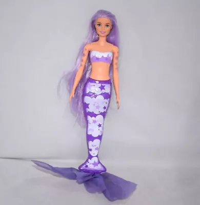 Barbie Colour Reveal Mermaid Doll Purple Tail Hair 2021 Mattel K37 • £7.59