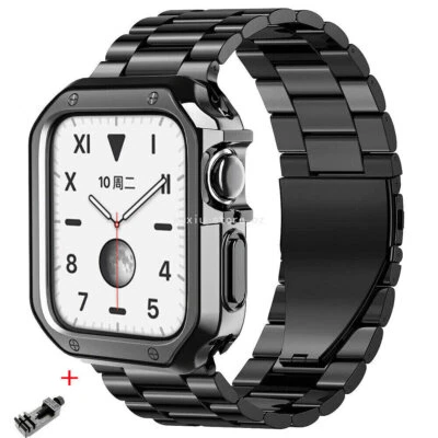$19.99 • Buy Metal IWatch Strap Band +TPU Case For Apple Watch Series 8 7 41 45 6 SE 5 4 3 21