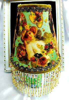 Michal Negrin Romantic Designed Lamp Shade With Bead Fringes Vintage Unique. • $79