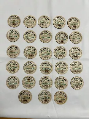 Group Of 28 Hillside Dairy John Sadd Brattleboro VT Heavy Cream Bottle Caps • $19.95