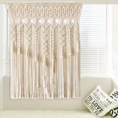 Macrame Wall Hanging Tapestry Curtains Boho Curtain Panels Handmade Wall Decor • $25.67