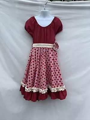 Mustard Pie Dress Red/pink Polka Dot Size 7 • $10