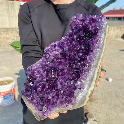 12lb Large Natural Amethyst Geode Quartz Cluster Crystal Specimen Healing • $31