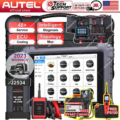 Autel MaxiSys MS909CV 2023 Top Intelligent Diagnostic Scan For Heavy Duty Truck • $4050