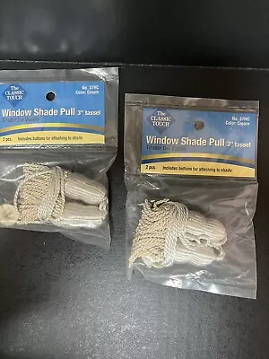 Window Shade Tassel Pull Cream W/ Screw Button 1 Pair/Pkg (Lot Of 2 Pks) • $14