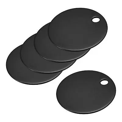 Metal Round Stamping Blank DIY Label Aluminum Tags 25mm/1inch Black Pack Of 5 • $7.06