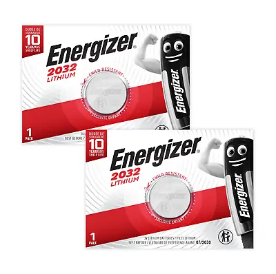 2 Energizer Cr2032 Lithium Batteries 3v Long Lasting Power 5bl Exp 2031 New • $9.46