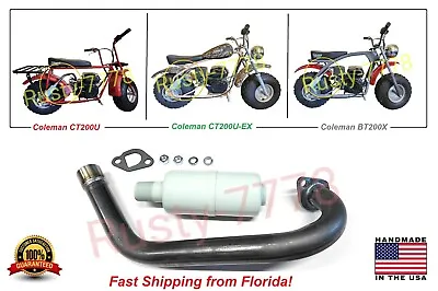 Exhaust Pipe W/ Muffler For Colemans 196cc 6.5HP Gas Mini Bike Predator Max 224 • $39.99