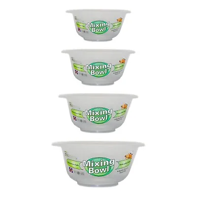 Mixing Bowls Plastic Small Medium Large Clear Round Kitchen Serving Salad Baking • £5.94