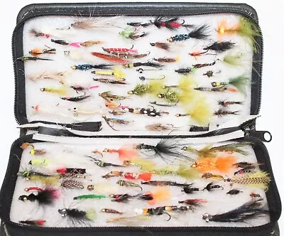 8 X 4  Fly Wallet With 100+Trout Lake Flies Buzzers Gold Heads Emerges Etc (40) • $44.19