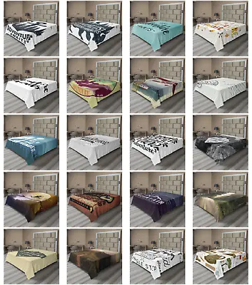 Ambesonne Adventure Print Flat Sheet Top Sheet Decorative Bedding 6 Sizes • £29.88